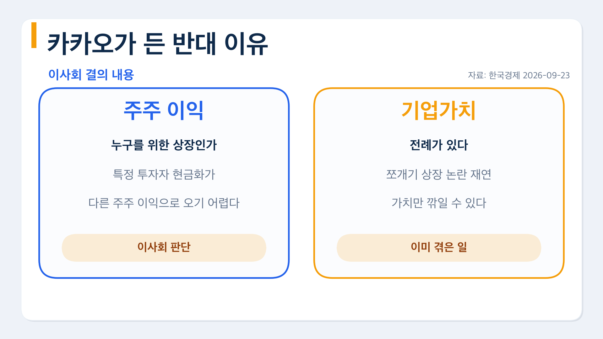 카카오 이사회가 반대한 두 가지 이유