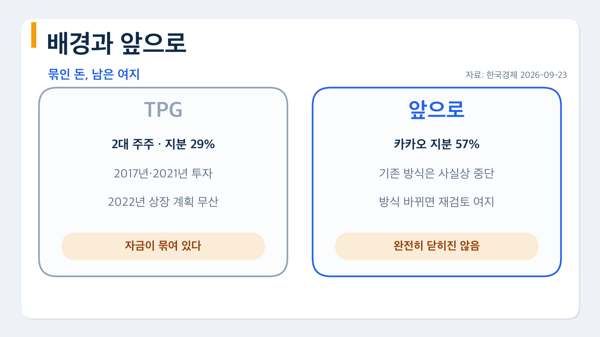 TPG 지분 구조와 앞으로의 가능성