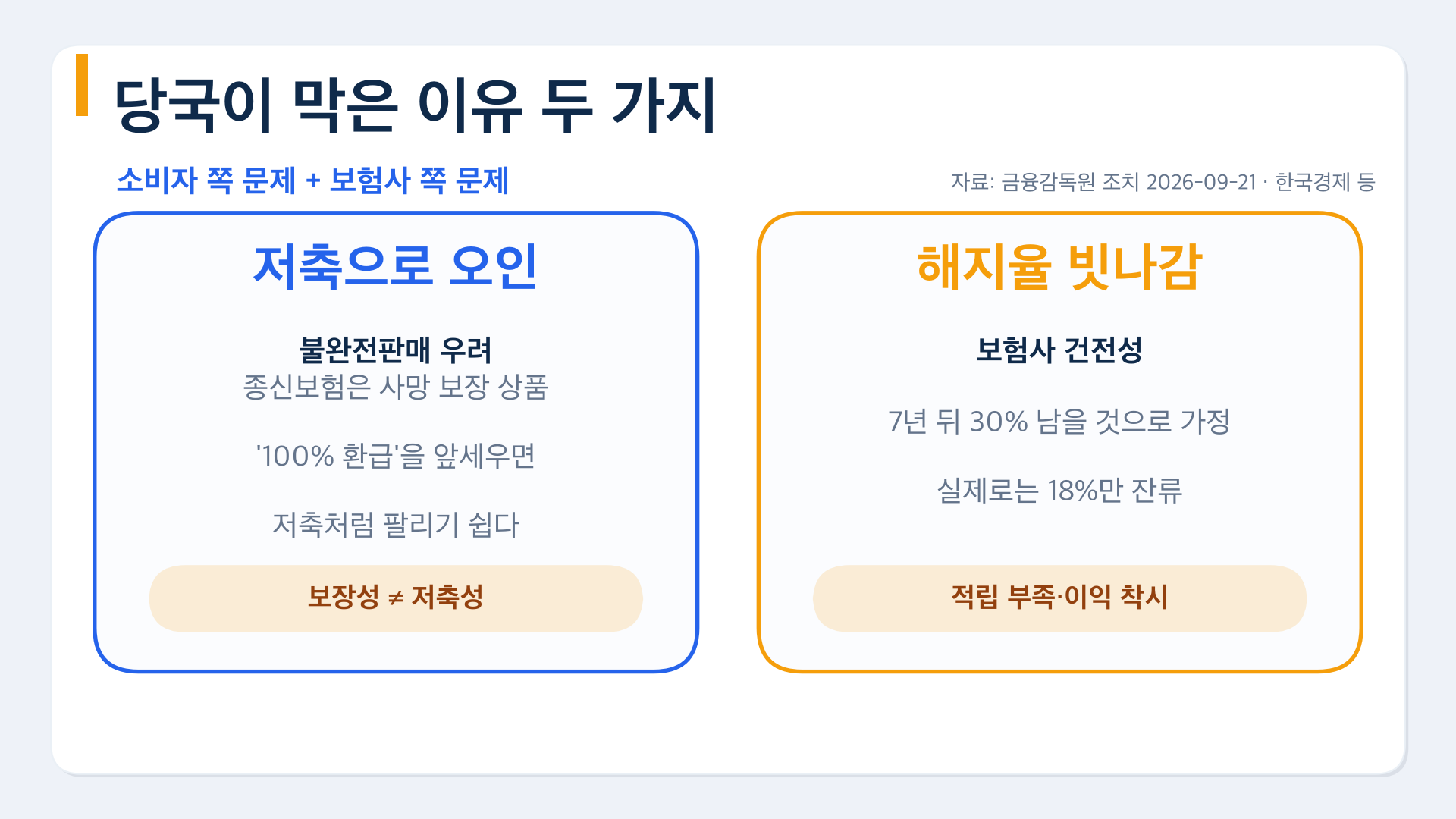 금융당국이 판매를 막은 두 가지 이유